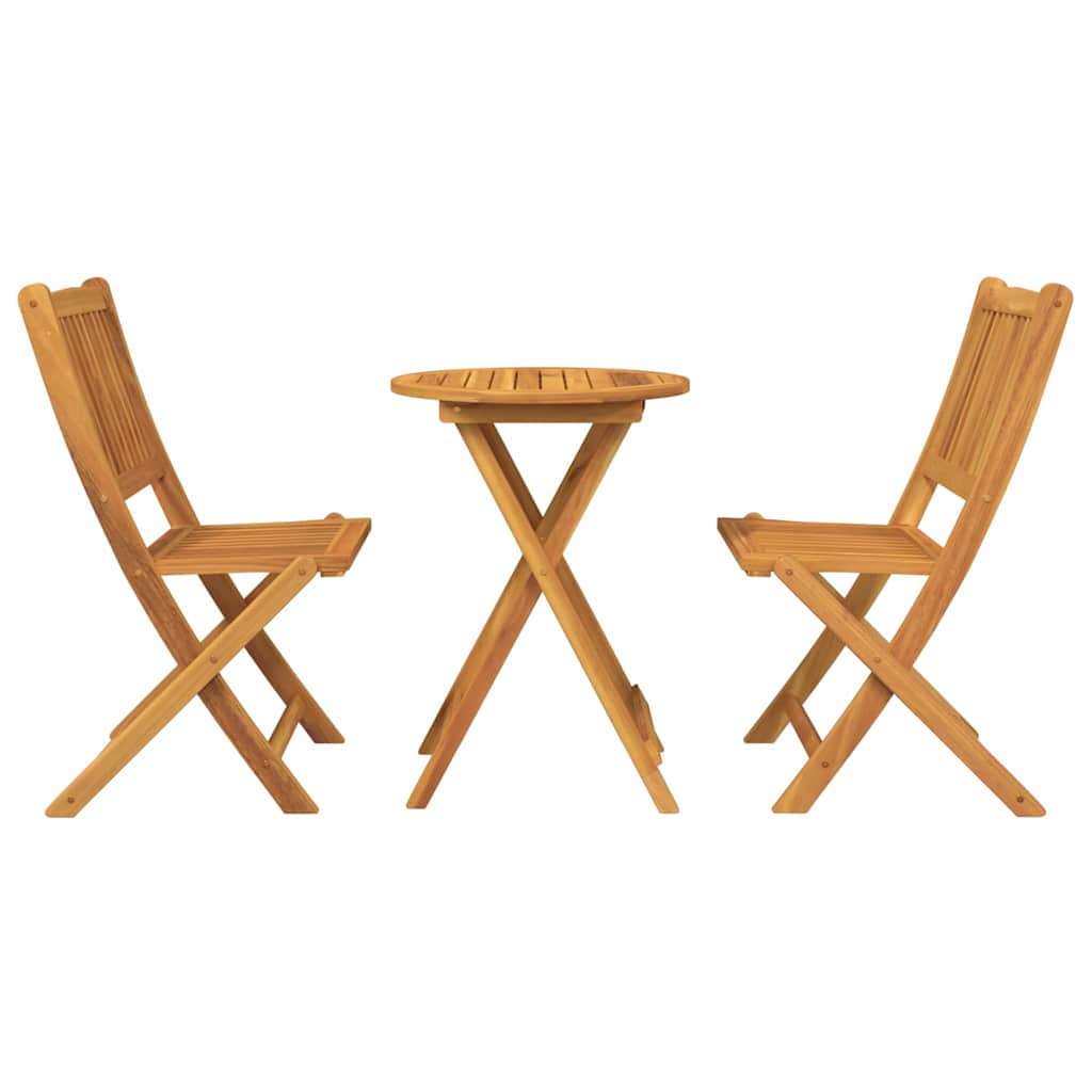 Juego Bistro de Jardín 3 pcs Marrón Madera de Acacia Sólida