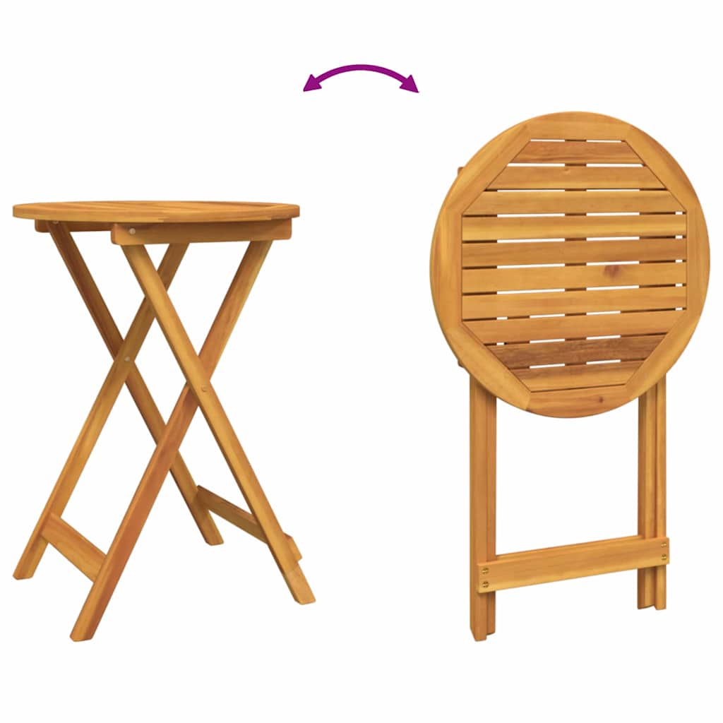 Juego Bistro de Jardín 3 pcs Marrón Madera de Acacia Sólida