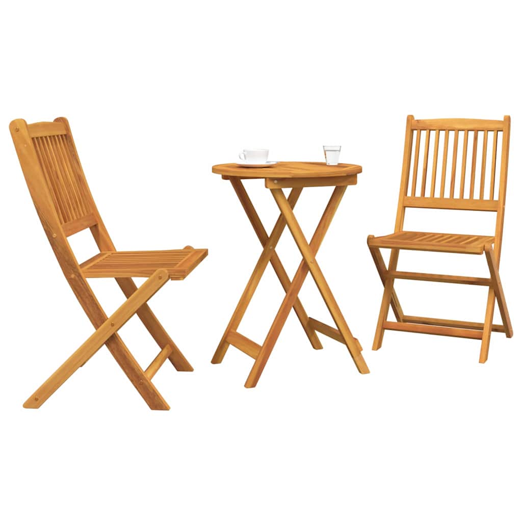Juego Bistro de Jardín 3 pcs Marrón Madera de Acacia Sólida