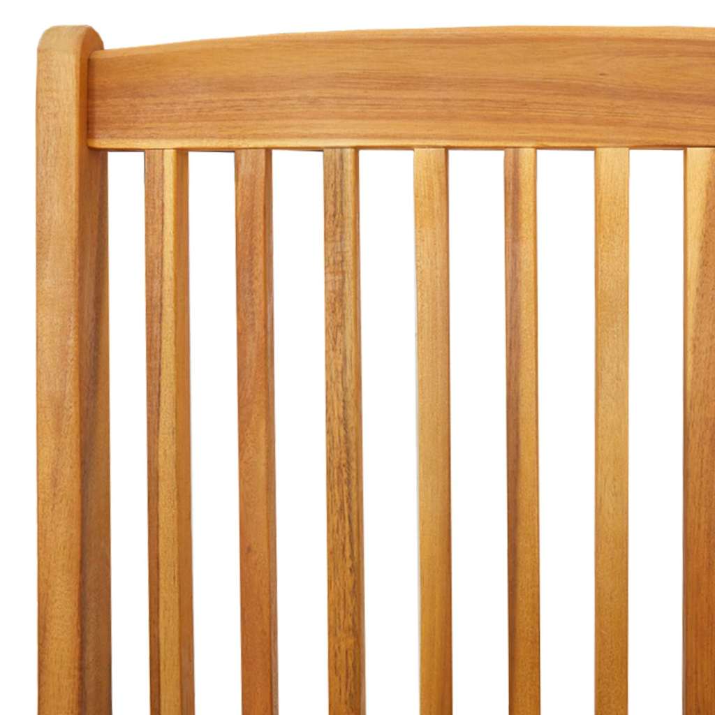 Silla Plegable con cojín 2 pcs Marrón Madera maciza de Acacia