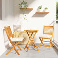 Silla Plegable con cojín 2 pcs Marrón Madera maciza de Acacia