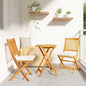 Silla Plegable con cojín 2 pcs Marrón Madera maciza de Acacia