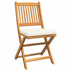 Silla Plegable con cojín 2 pcs Marrón Madera maciza de Acacia