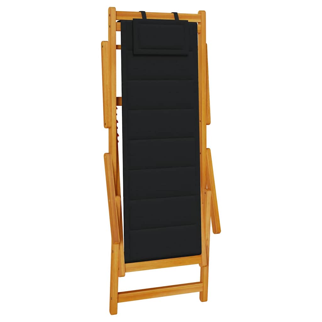 Silla de playa con cojín 2 pcs Marrón Madera de Acacia Sólida