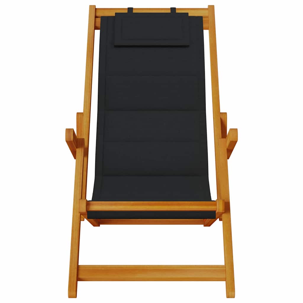 Silla de playa con cojín 2 pcs Marrón Madera de Acacia Sólida
