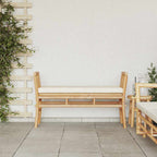 Banco de jardín con cojín Marrón 110 x 38 x 65cm Bambú