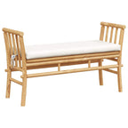 Banco de jardín con cojín Marrón 110 x 38 x 65cm Bambú