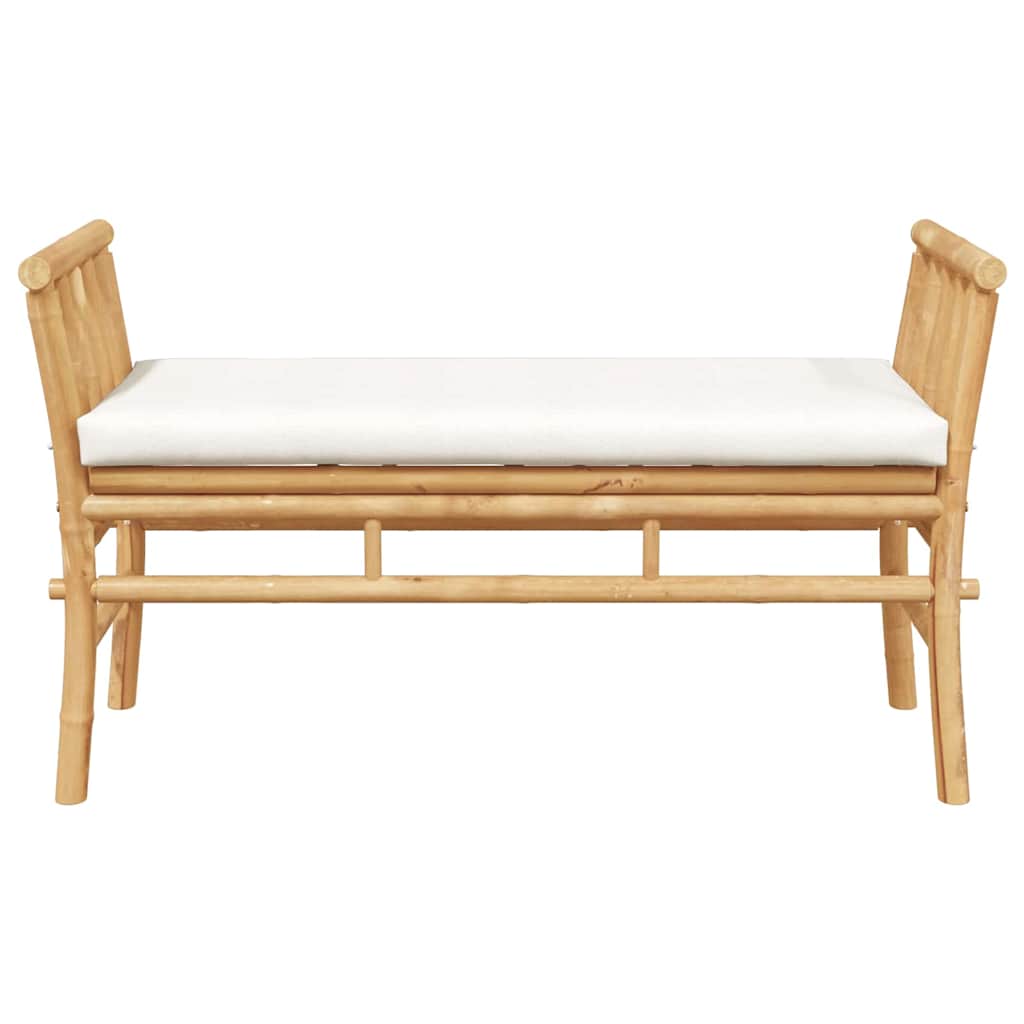 Banco de jardín con cojín Marrón 110 x 38 x 65cm Bambú