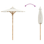 Sombrilla de jardín Crema Ø 150 x 210 cm Bambú