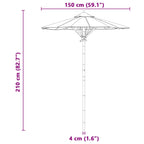 Sombrilla de jardín Crema Ø 150 x 210 cm Bambú