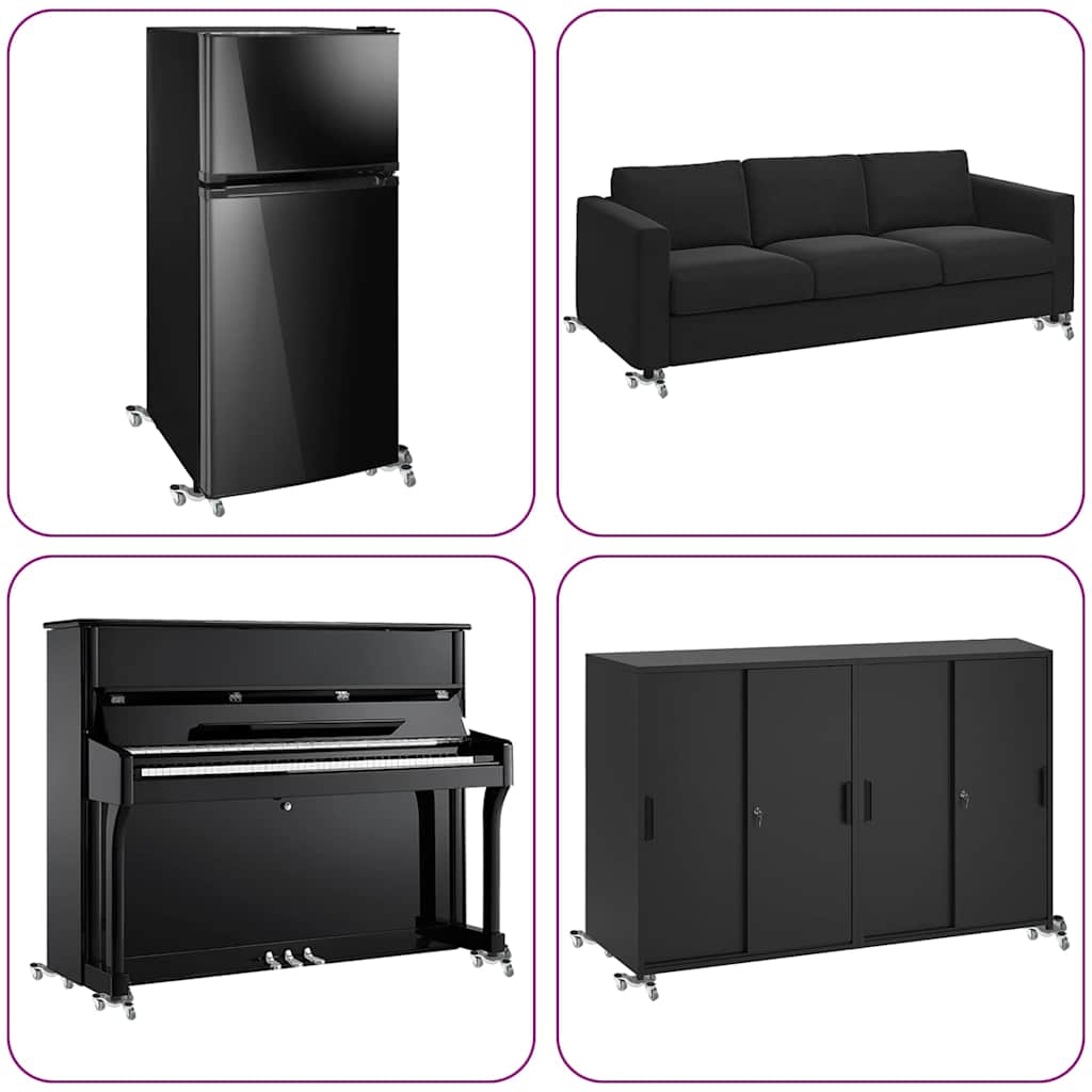 Ruedas para muebles (4 unidades, 16 x 14,5 x 5,5 cm, acero, 180 kg)