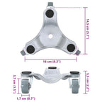 Ruedas para muebles (4 unidades, 16 x 14,5 x 5,5 cm, acero, 180 kg)