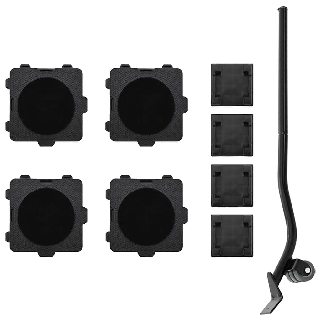 Ruedas para muebles (4 unidades, con elevador), color negro, 13,5 x 13,5 x 4,2 cm, 300 kg
