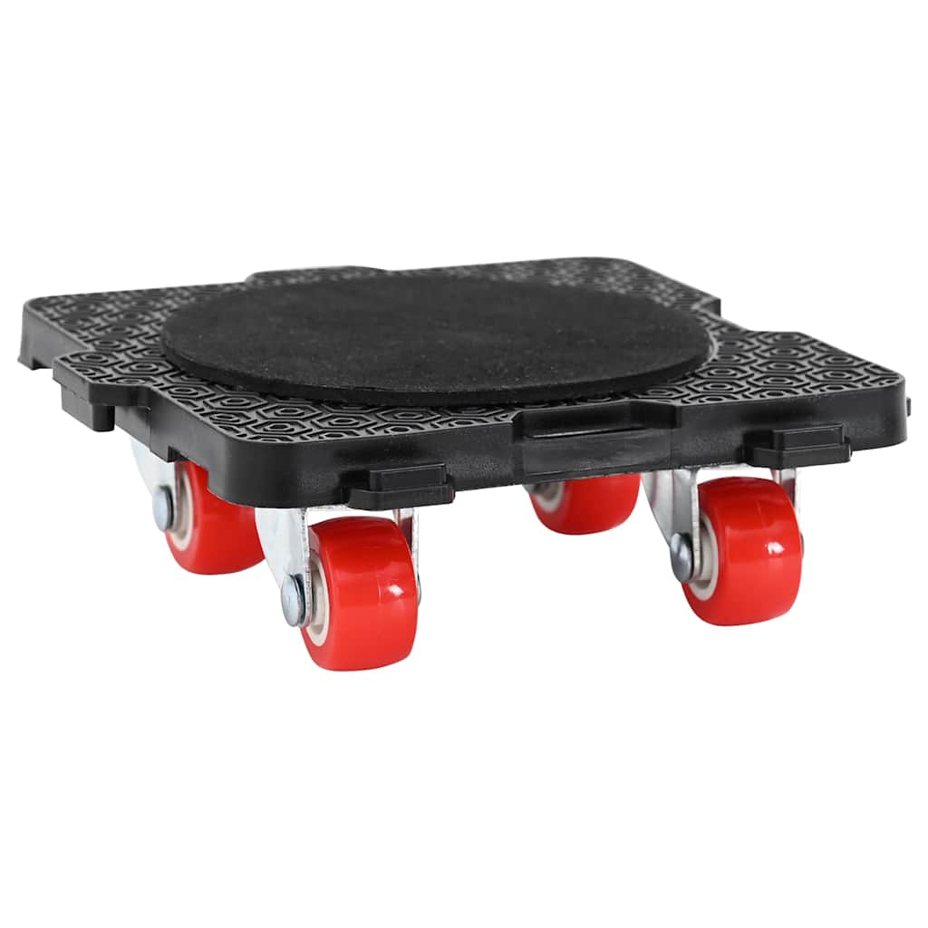 Ruedas para muebles (4 unidades, con elevador), color negro, 13,5 x 13,5 x 4,2 cm, 300 kg