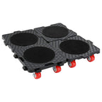 Ruedas para muebles (4 unidades, con elevador), color negro, 13,5 x 13,5 x 4,2 cm, 300 kg