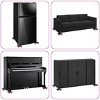 Ruedas para muebles (4 unidades, con elevador), color negro, 13,5 x 13,5 x 4,2 cm, 300 kg