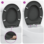 Asiento de WC Antracita 47 x 37 x 4 cm Duroplast