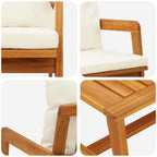Conjunto bistro con cojín 3 pcs Marrón Madera de Acacia Sólida