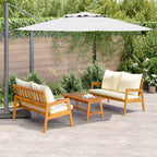 Conjunto bistro con cojín 3 pcs Marrón Madera de Acacia Sólida