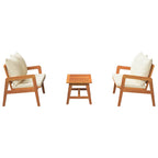 Conjunto bistro con cojín 3 pcs Marrón Madera de Acacia Sólida