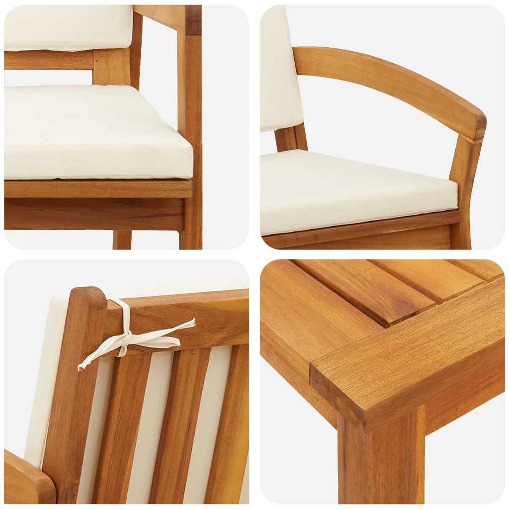 Conjunto bistro con cojín 3 pcs Marrón Poliéster