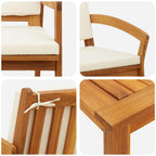 Conjunto bistro con cojín 3 pcs Marrón Poliéster