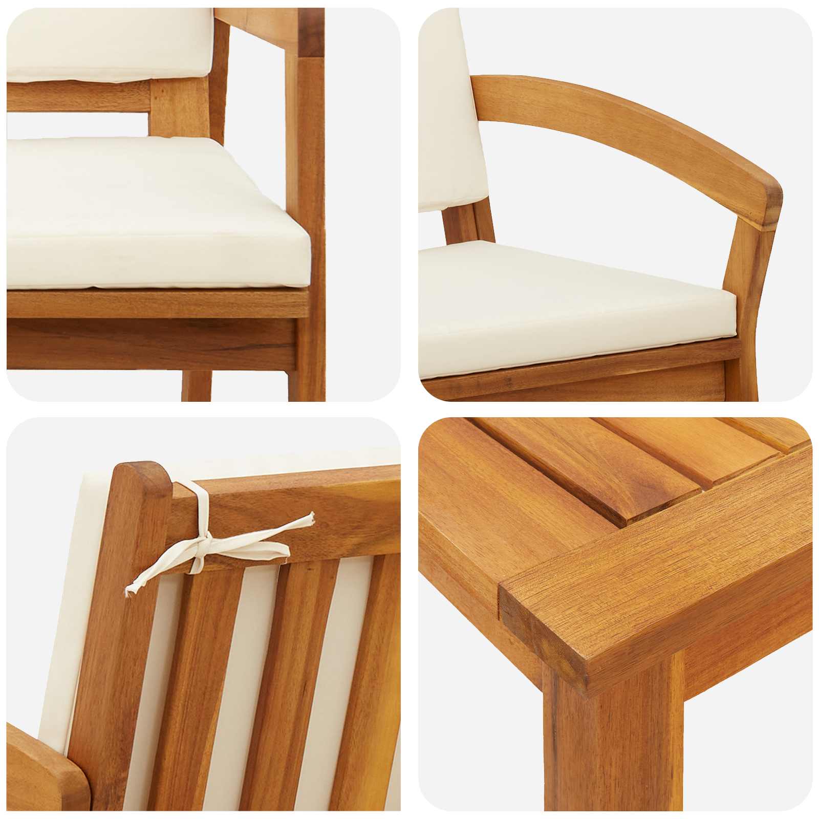 Conjunto bistro con cojín 3 pcs Marrón Poliéster