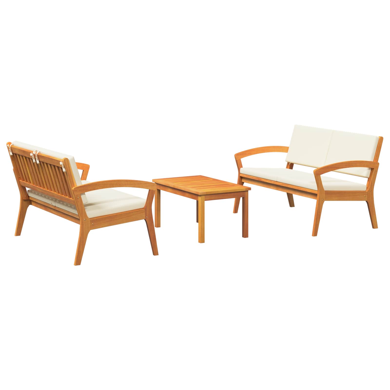 Conjunto bistro con cojín 3 pcs Marrón Poliéster