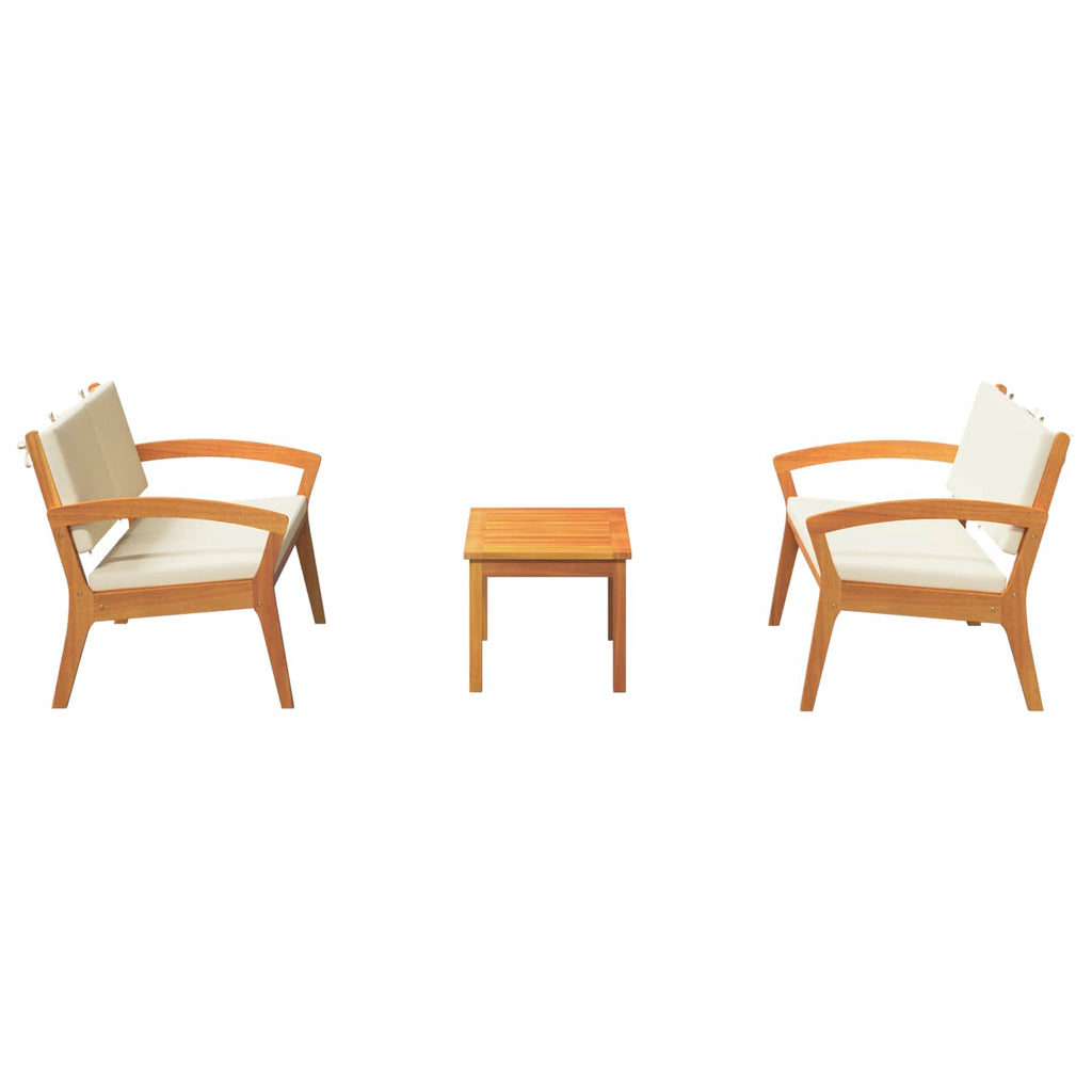 Conjunto bistro con cojín 3 pcs Marrón Poliéster