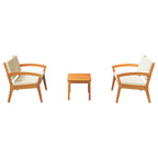 Conjunto bistro con cojín 3 pcs Marrón Poliéster