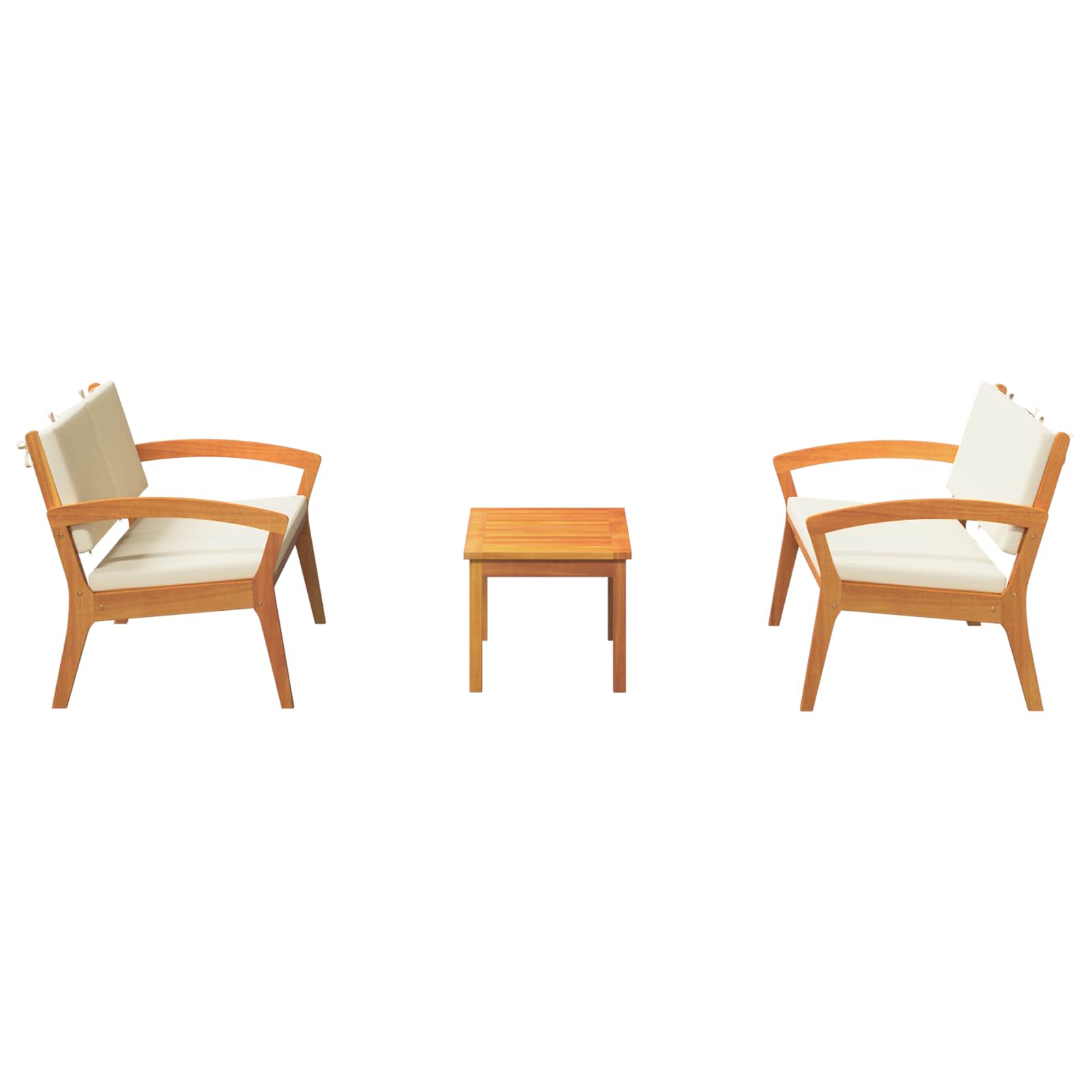 Conjunto bistro con cojín 3 pcs Marrón Poliéster
