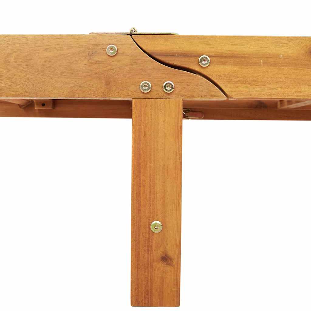 Tumbona 2 pcs Beige 200 x 67 x 84 cm Madera de Acacia Sólida