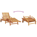 Tumbona 2 pcs Beige 200 x 67 x 84 cm Madera de Acacia Sólida