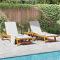 Tumbonas 2 unidades madera maciza acacia gris 184x55x64 cm