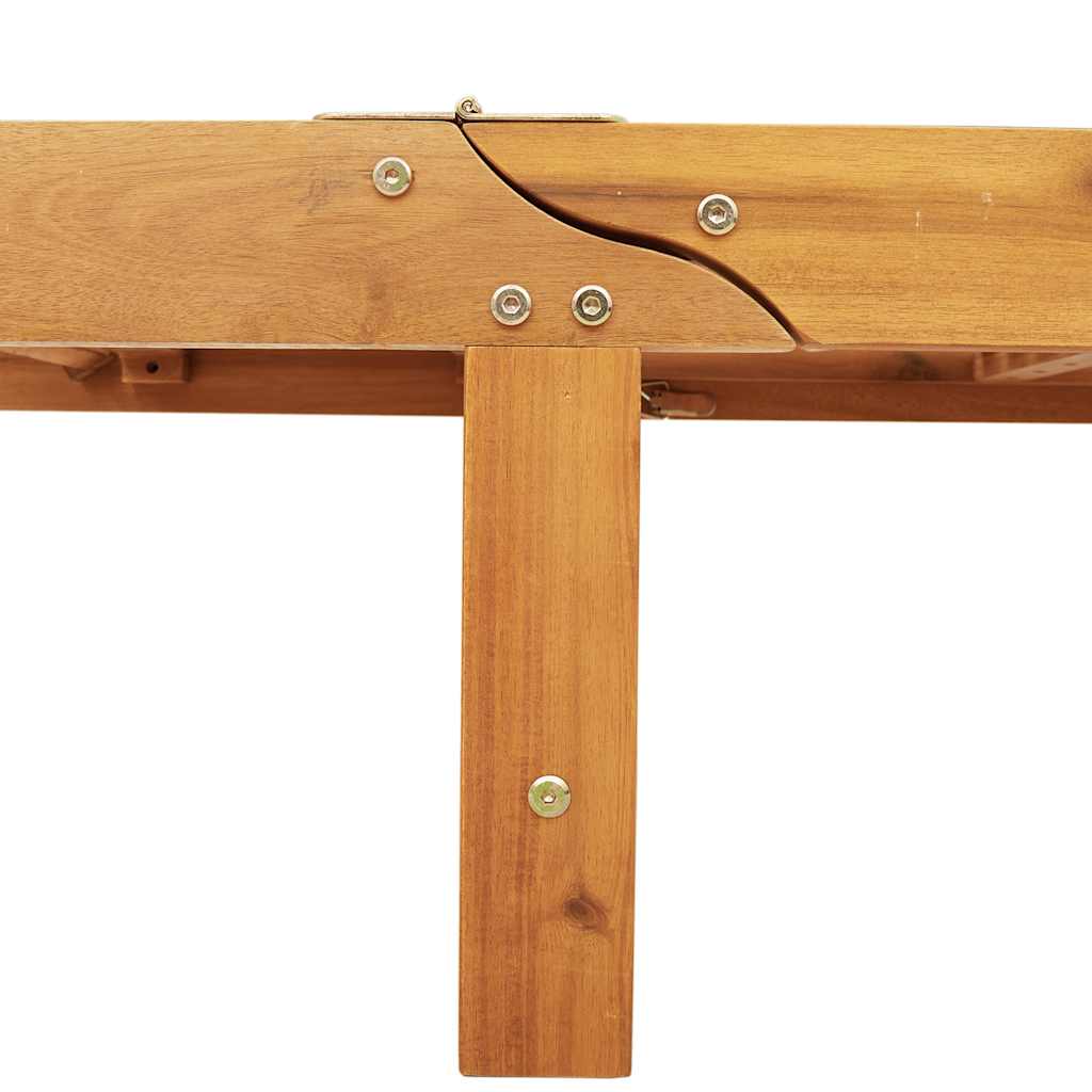 Tumbona con mesita madera maciza de acacia