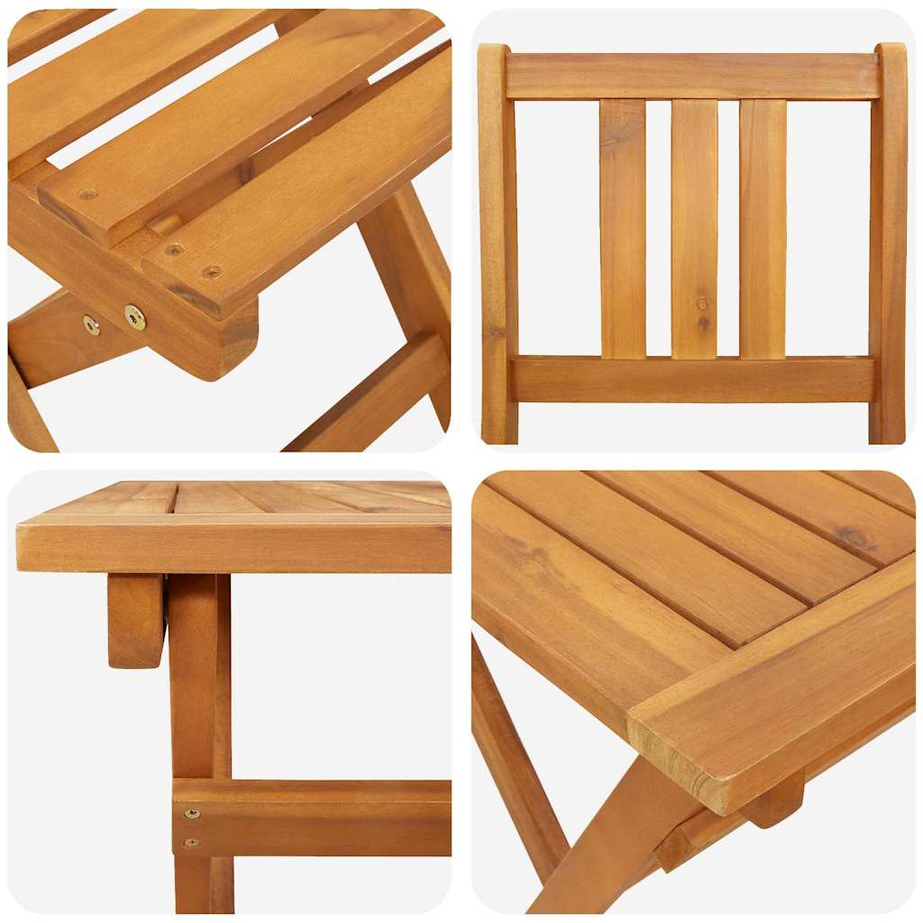 Juego Bistro de Jardín 5 pcs Marrón Madera de Acacia Sólida
