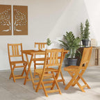 Juego Bistro de Jardín 5 pcs Marrón Madera de Acacia Sólida