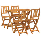 Juego Bistro de Jardín 5 pcs Marrón Madera de Acacia Sólida