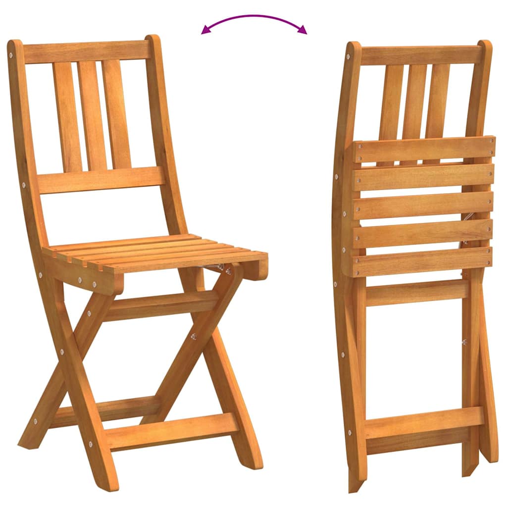 Juego Bistro de Jardín 5 pcs Marrón Madera de Acacia Sólida