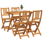 Juego Bistro de Jardín 5 pcs Marrón Madera de Acacia Sólida