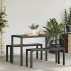 Conjunto de Comedor de Jardín 3 pcs Antracita Acero