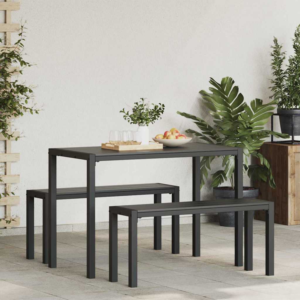 Conjunto de Comedor de Jardín 3 pcs Antracita Acero