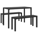 Conjunto de Comedor de Jardín 3 pcs Antracita Acero