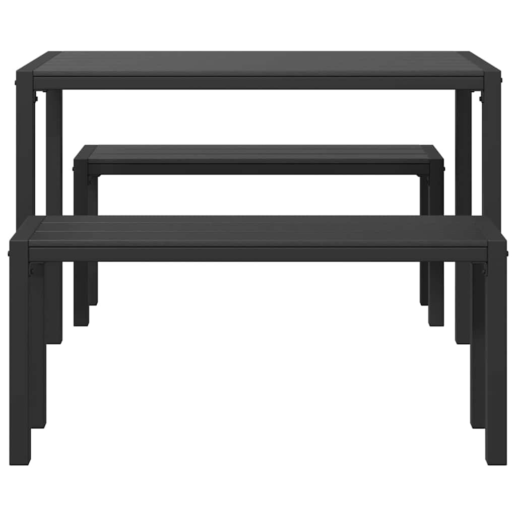 Conjunto de Comedor de Jardín 3 pcs Antracita Acero