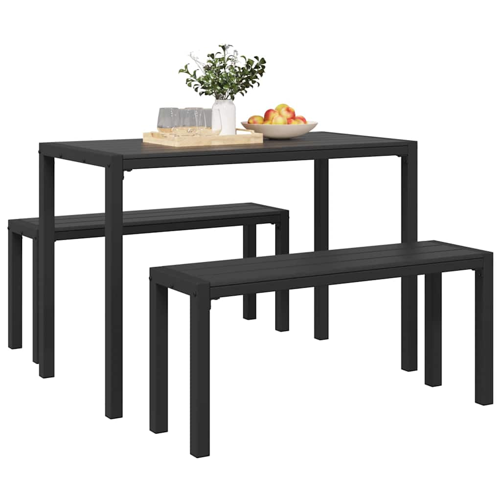 Conjunto de Comedor de Jardín 3 pcs Antracita Acero