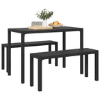 Conjunto de Comedor de Jardín 3 pcs Antracita Acero