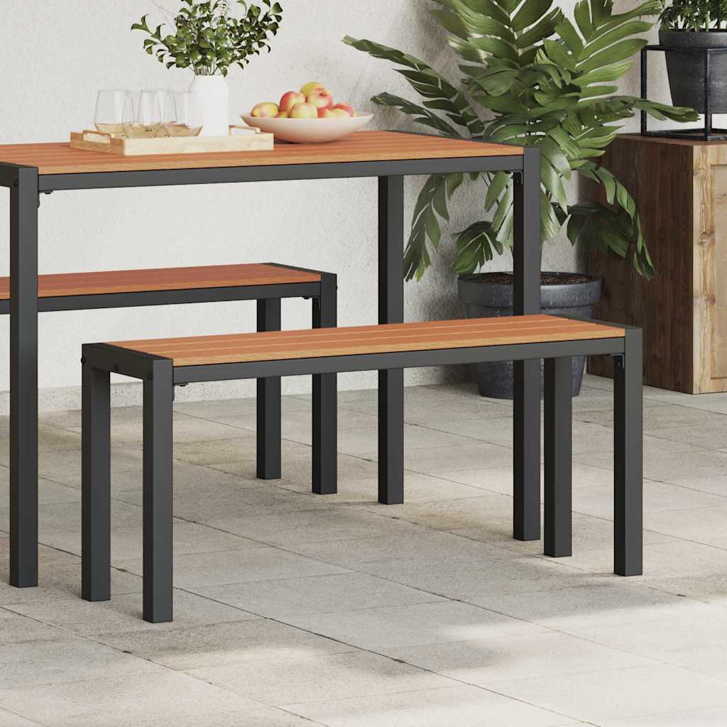Banco de jardín Marrón 100 x 28 x 45cm Acero