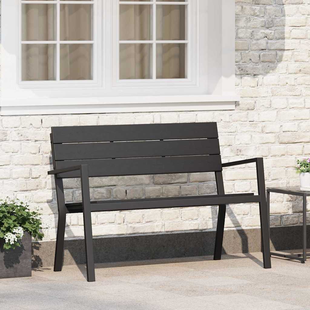 Banco de jardín Negro 118 x 54 x 77cm Acero