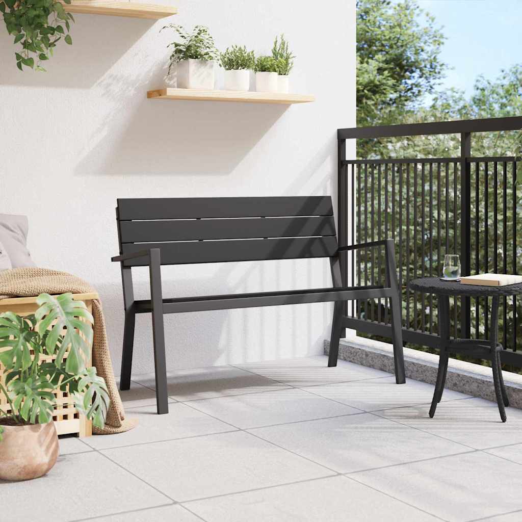 Banco de jardín Negro 118 x 54 x 77cm Acero