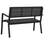 Banco de jardín Negro 118 x 54 x 77cm Acero